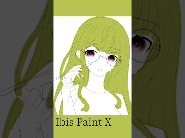 【イラストメイキング】メガネの可愛い女の子 #shorts #可愛い #ibispaintx